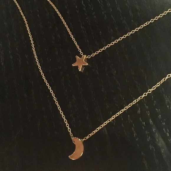 Moon and stars stacked multi strand necklace - Picture 3 of 6